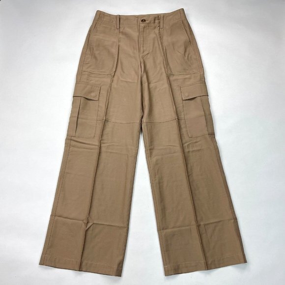 Vince Wide Leg Cargo Trouser Women 12 EUC Pockets‎ Lightweight Pants Zip Closure